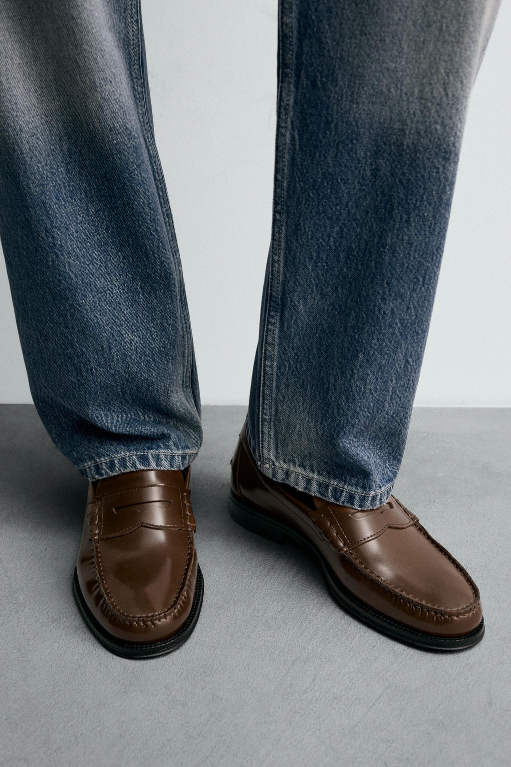 LEATHER PENNY LOAFERS - Zara фото 7