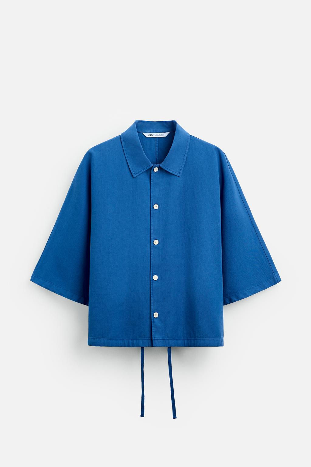 BOXY FIT PAMUKLU KETEN GOMLEK - Zara фото 2