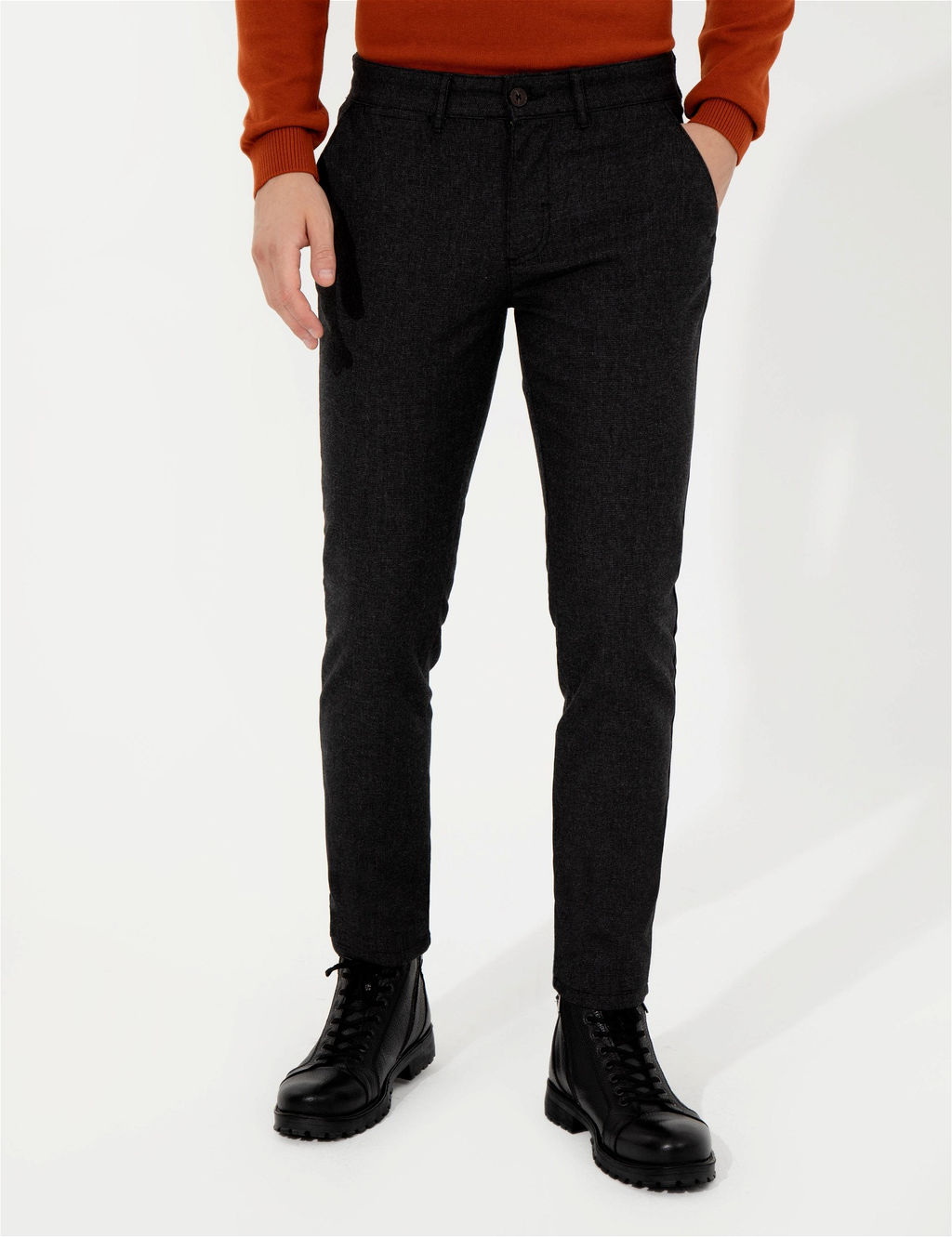 Siyah Slim Fit Kanvas Pantolon - Pierre cardin фото 2
