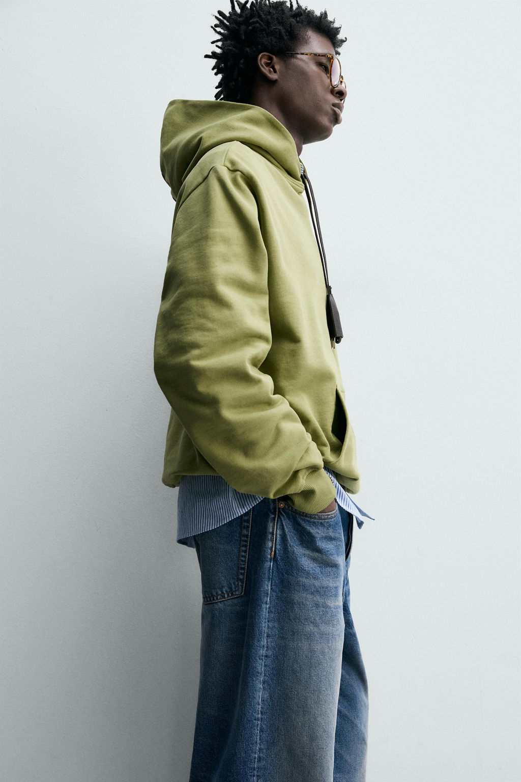 SUDADERA CAPUCHA B?SICA / verde lavado - Zara фото 14