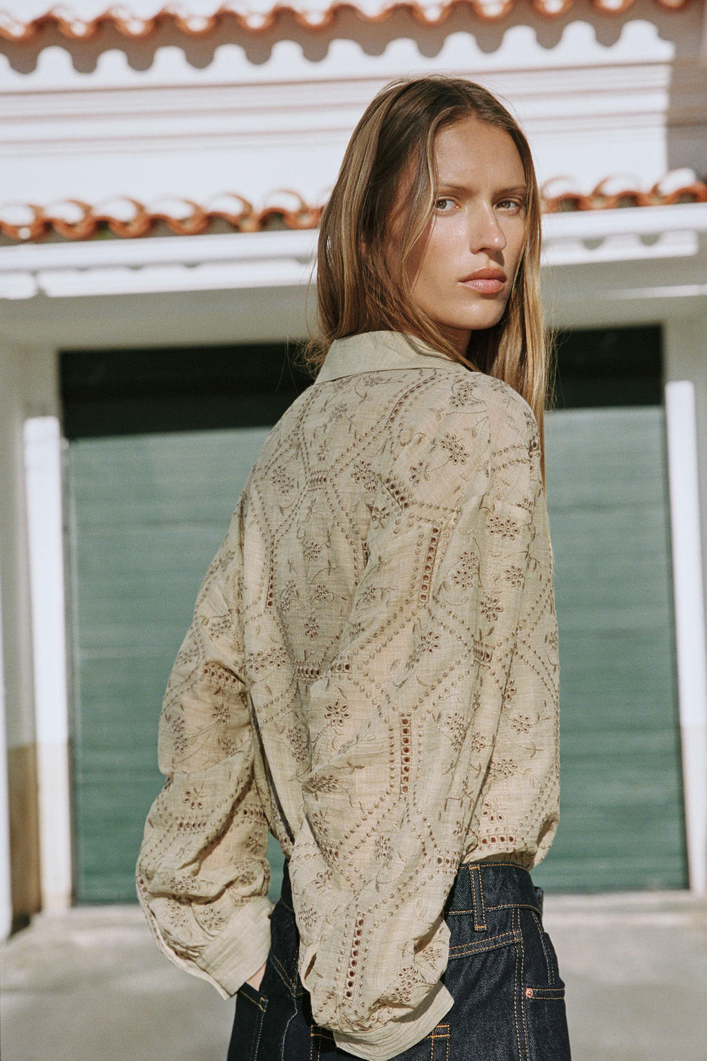 SHIRT WITH CUTWORK EMBROIDERY - Zara фото 15