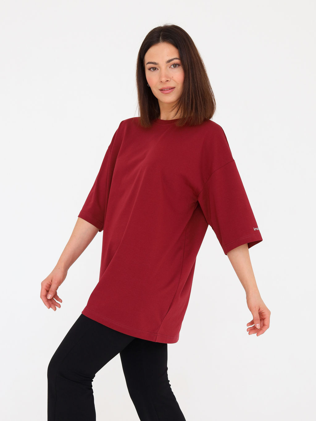 Футболка овер unisex, бордо - Inzibe фото 11