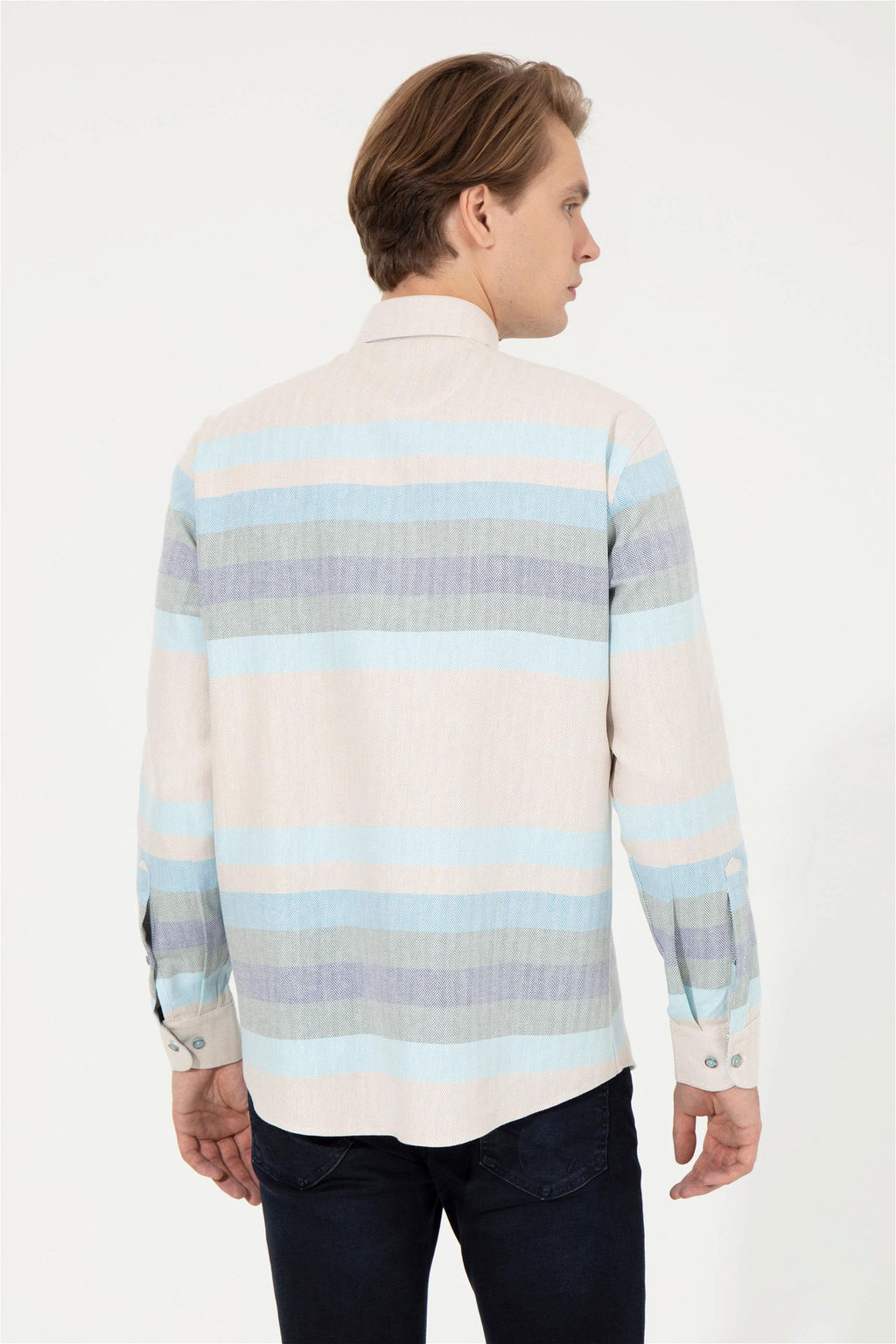 Мужская синяя скидка рубашки с длинным рукавом в корзине - U.s. polo assn фото 5