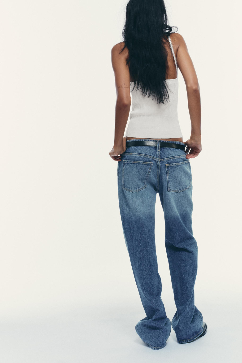 TRF MID-WAIST WIDE-LEG JEANS - Zara фото 6