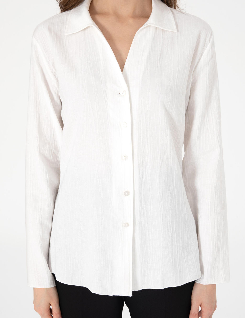 Beyaz Slim Fit Uzun Kollu G_mlek