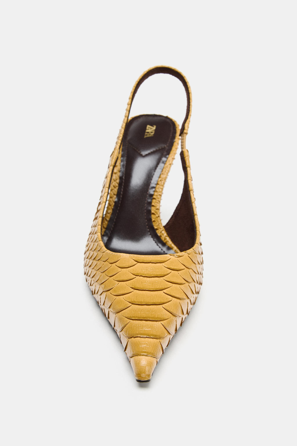 ZAPATO TAC?N DESTALONADO RELIEVE / Mostaza - Zara фото 4