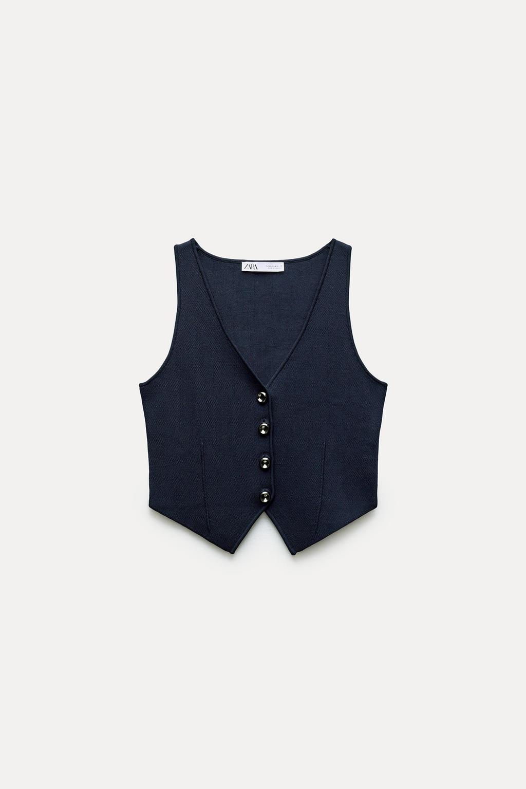 PLAIN KNIT SHORT VEST - Zara фото 5