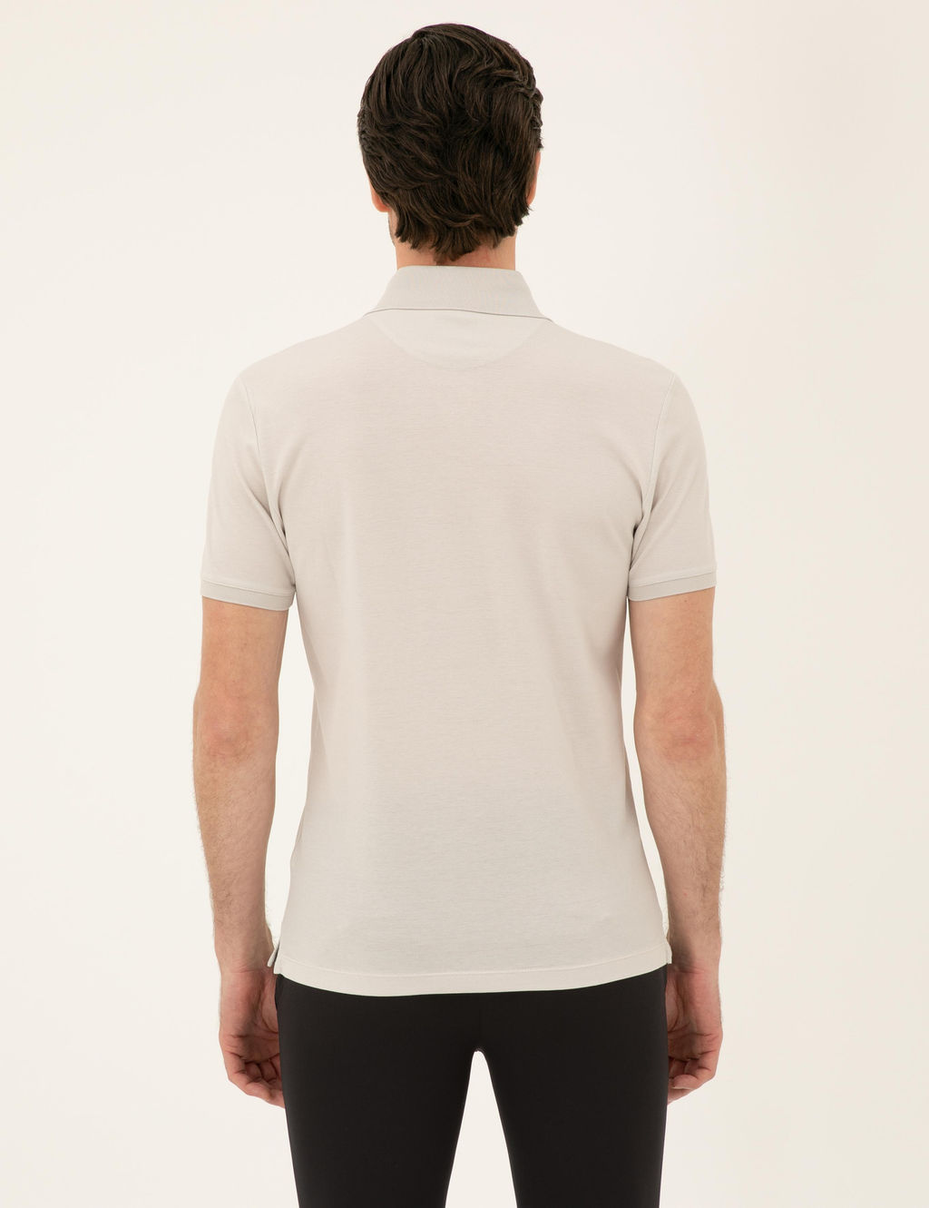 A__k Gri Slim Fit Polo Yaka Merserize T-shirt