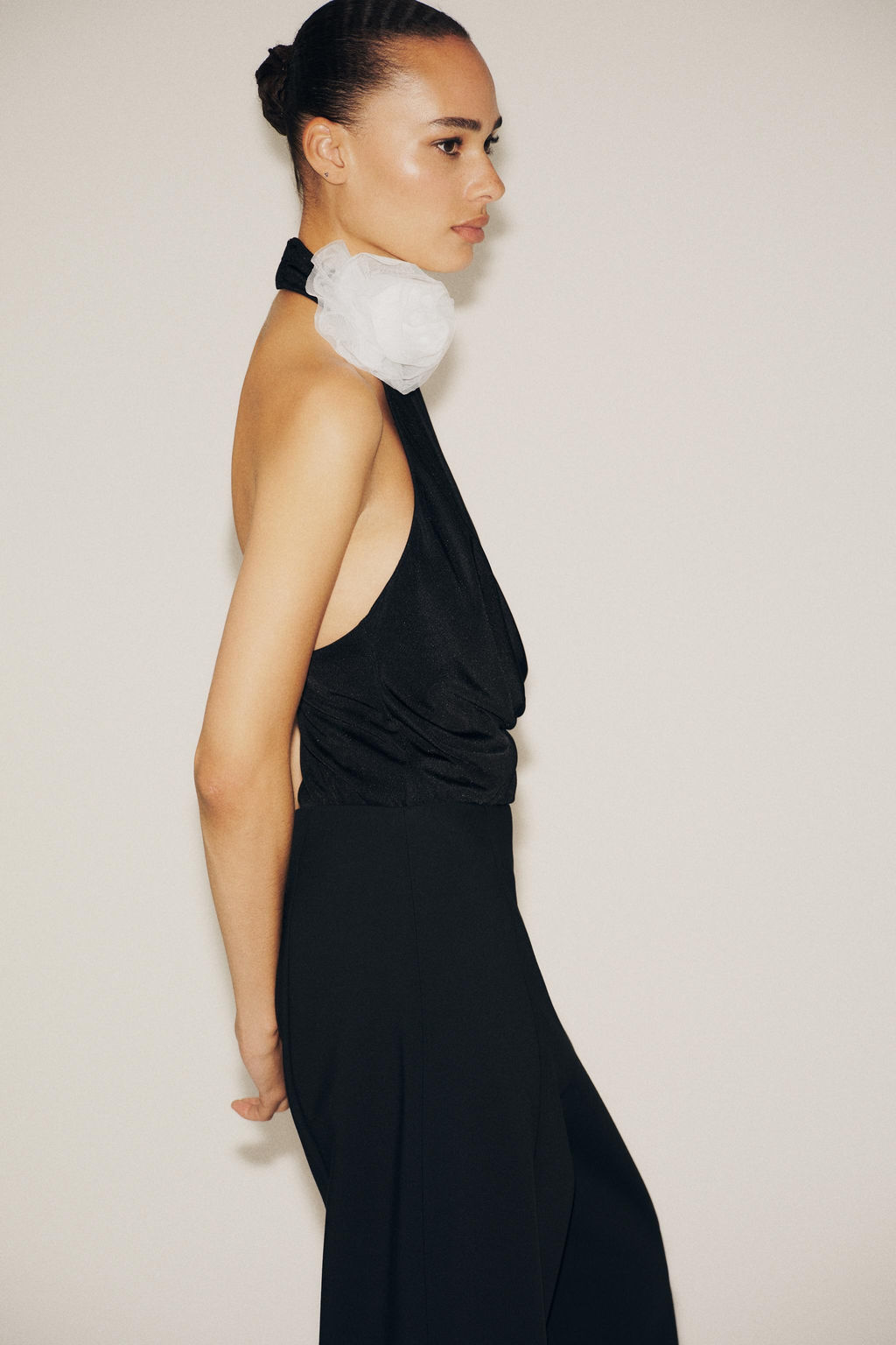 HALTER BODYSUIT WITH FLORAL APPLIQU_ - Zara фото 4