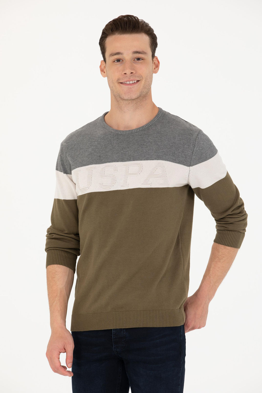 U. S. Polo Assn / Мужской свитер цвета хаки - U.s. polo assn фото 17