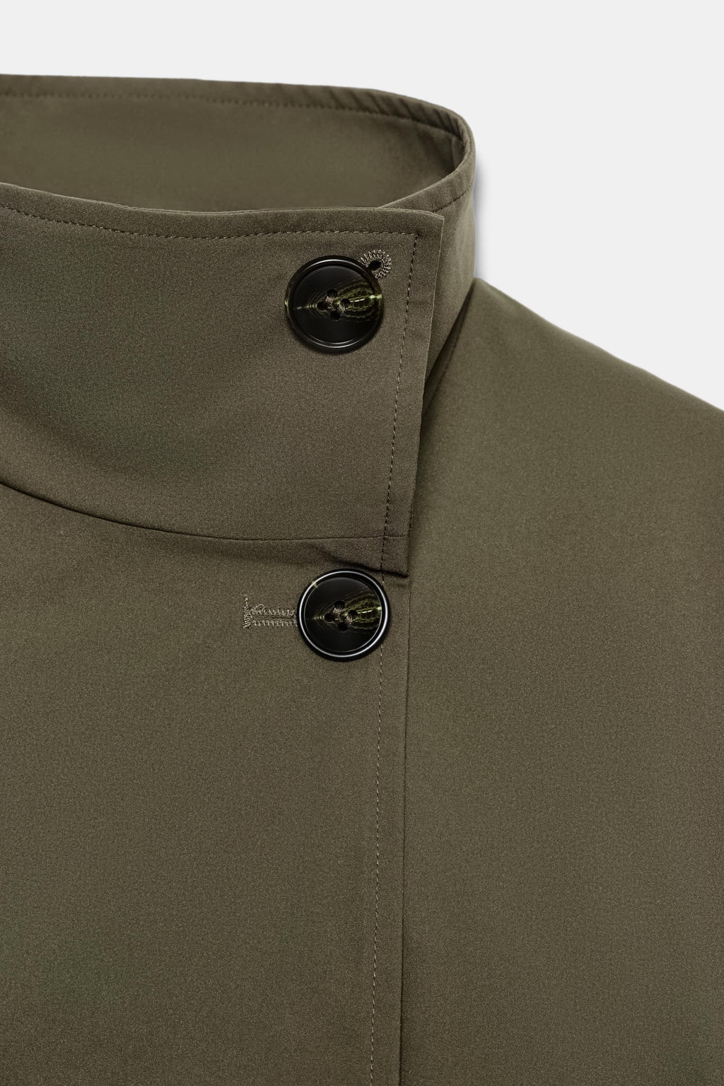 TRENCH CORTA CRUZADA / Khaki oscuro - Zara фото 7