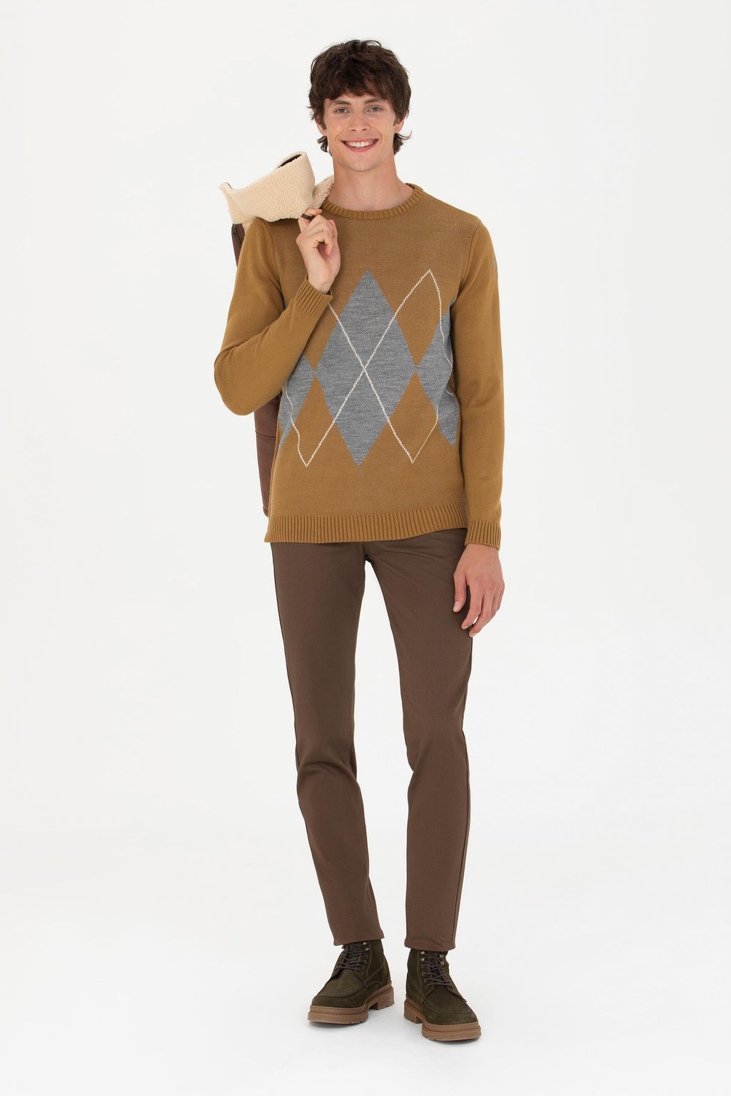 U. S. Polo Assn Мужской легкий свитер цвета хаки - U.s. polo assn фото 19