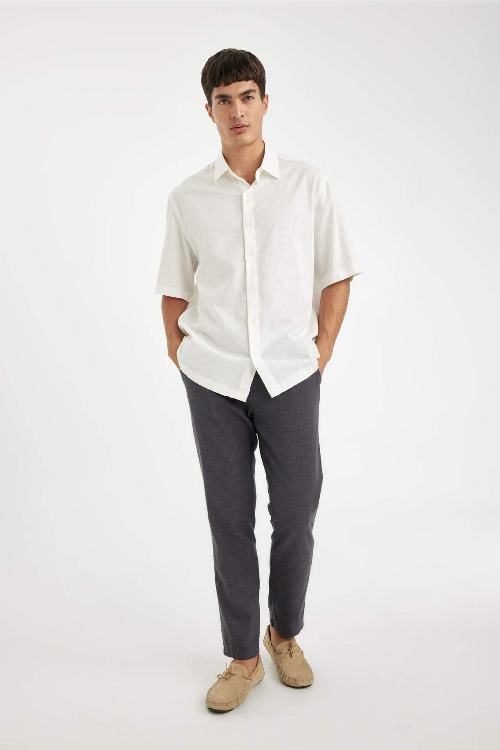 Jogger Pantolon Slim Fit Dar Kesim Duz Paca Pamuklu Cepli - Defacto фото 2