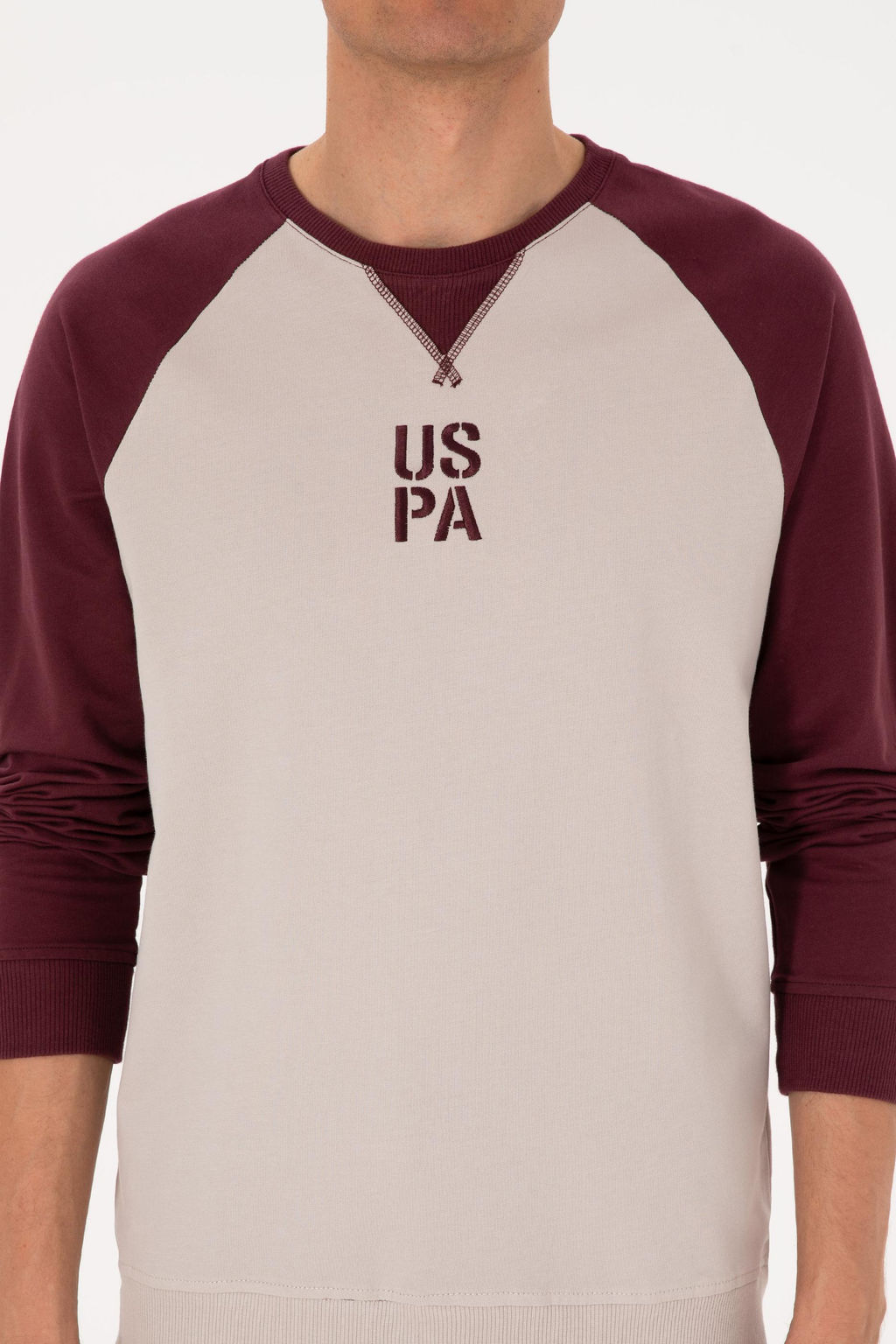 Erkek Bisiklet Yaka Regular Fit Bordo Sweatshirt - U.s. polo assn фото 6