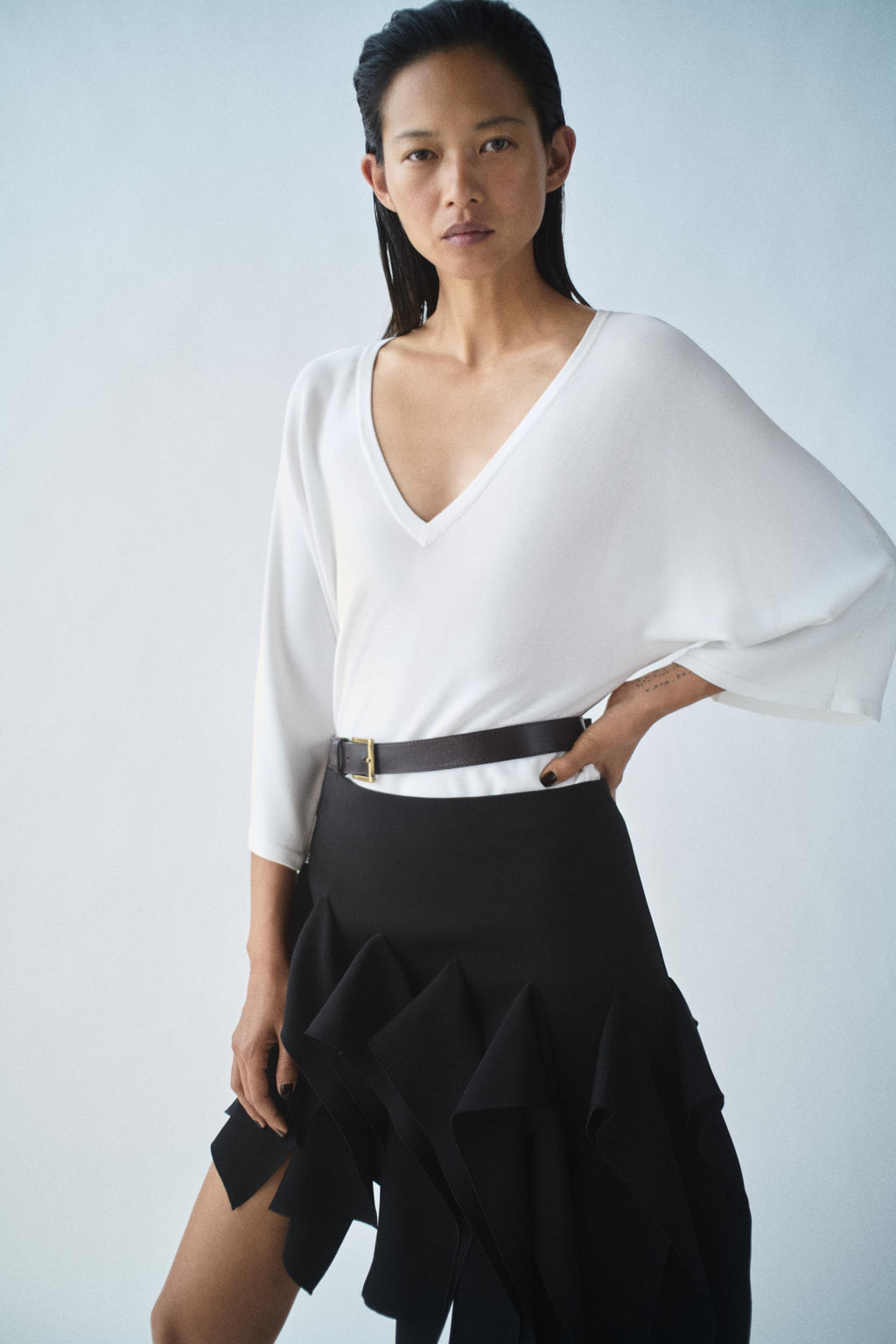 FALDA ASIM?TRICA ZW COLLECTION / Negro