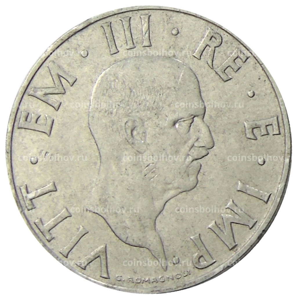 Монета 2 лиры 1940 года Италия