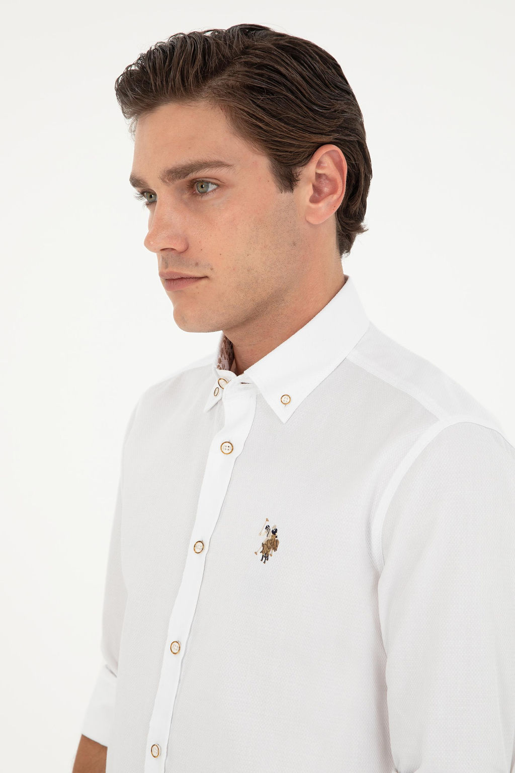 Мужская белая рубашка с длинным рукавом - U.s. polo assn фото 2