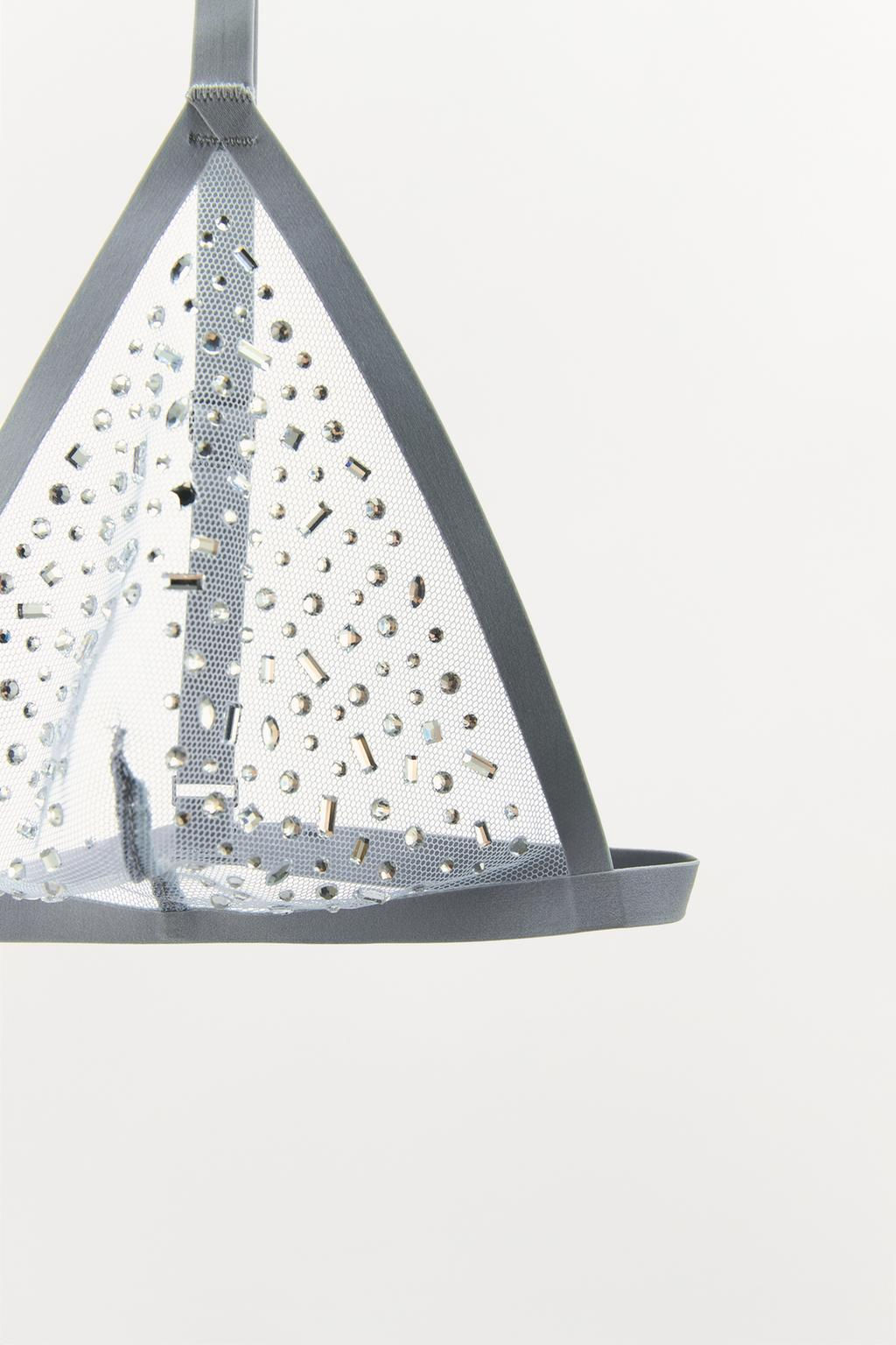 MESH BRALETTE WITH RHINESTONES - Zara фото 5