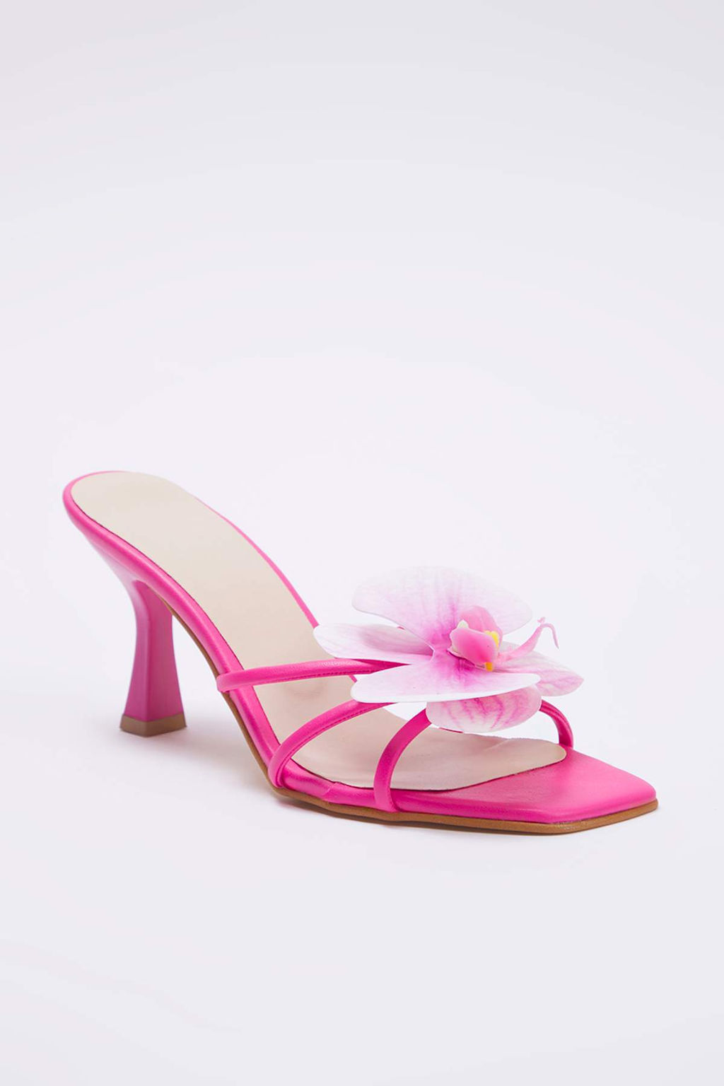 Trendyol Shoes Fusya Cicek Detayl? Kare Burun Kad?n Ince Topuklu Terlik TAKSS25TO00106 - Trendyolmilla фото 6