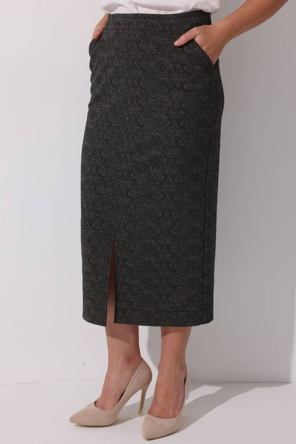 Юбка женская 144/04/Черный, коричневый - Rise фото 3