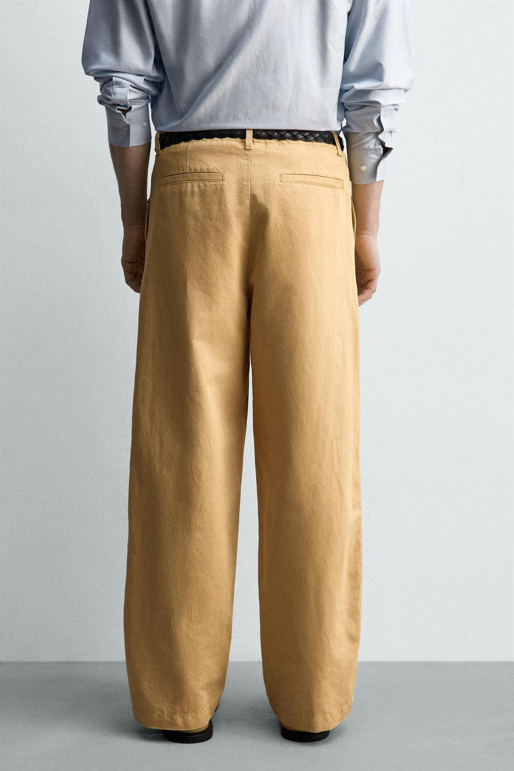 PANTAL?N CHINO STRAIGHT FIT ALGOD?N - LINO / Beige - Zara фото 3
