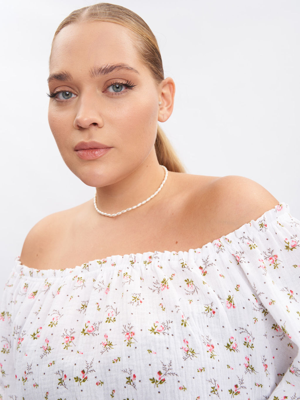 Блузка из муслина с кружевом BL09401FLW02 - Артесса фото 4