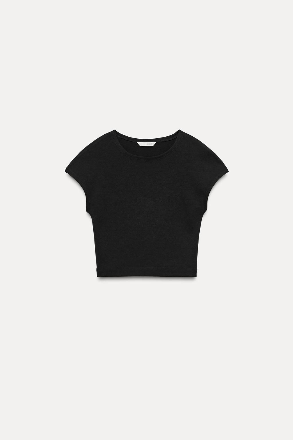 COTTON MODAL CROPPED T-SHIRT - Zara фото 11