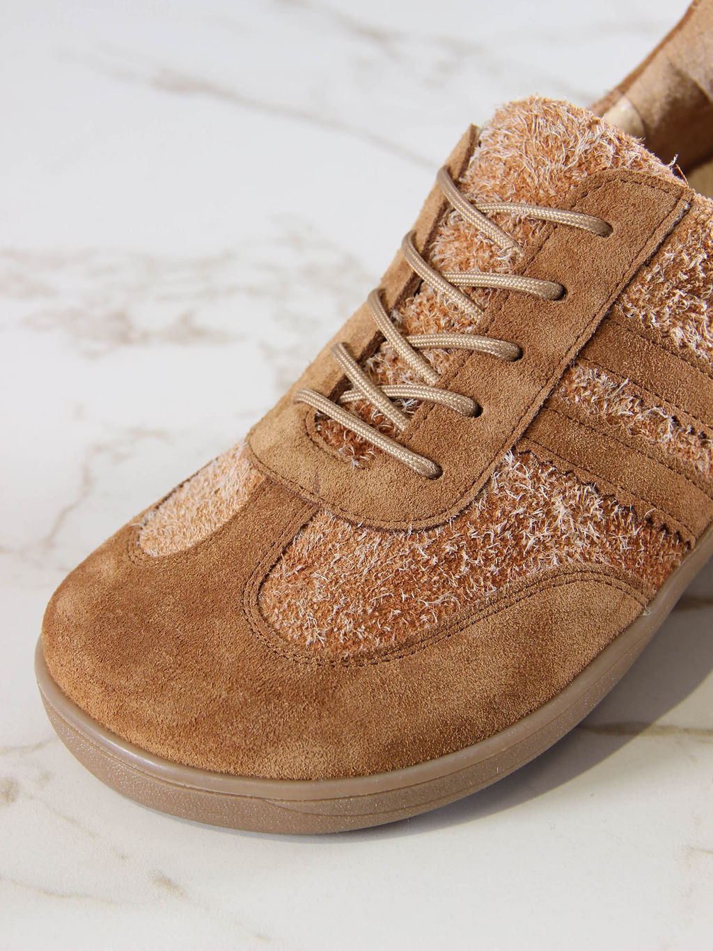 Кеды босоногие женские демисезонные 184.natabr.Джангл кемл+светло коричневая замша - Edart фото 8