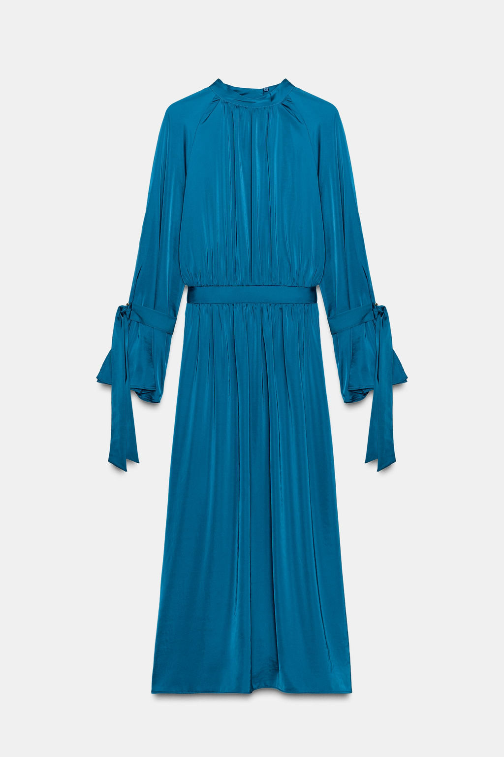 SATIN MIDI DRESS WITH BOWS - Zara фото 7