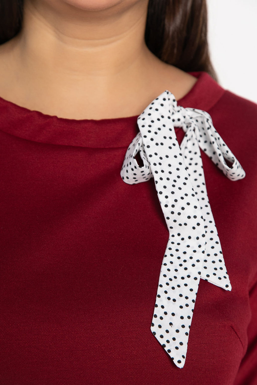 Блуза Федерика (бордово-белая) Б14997-18М