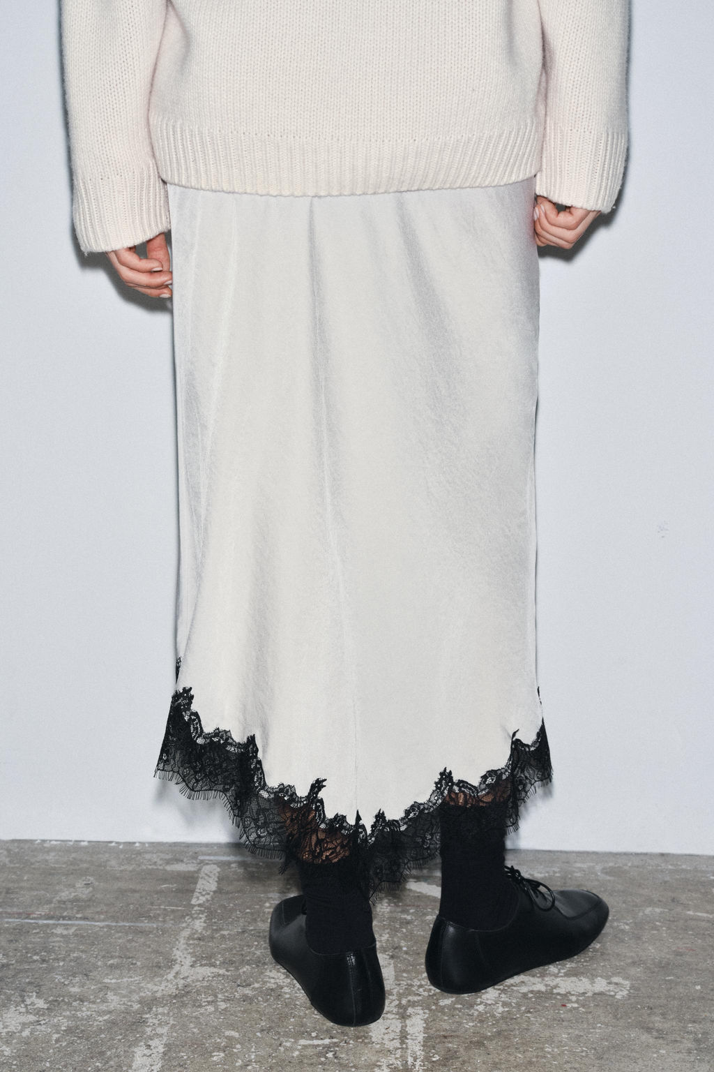 ZW COLLECTION LACE MIDI SKIRT - Zara фото 3