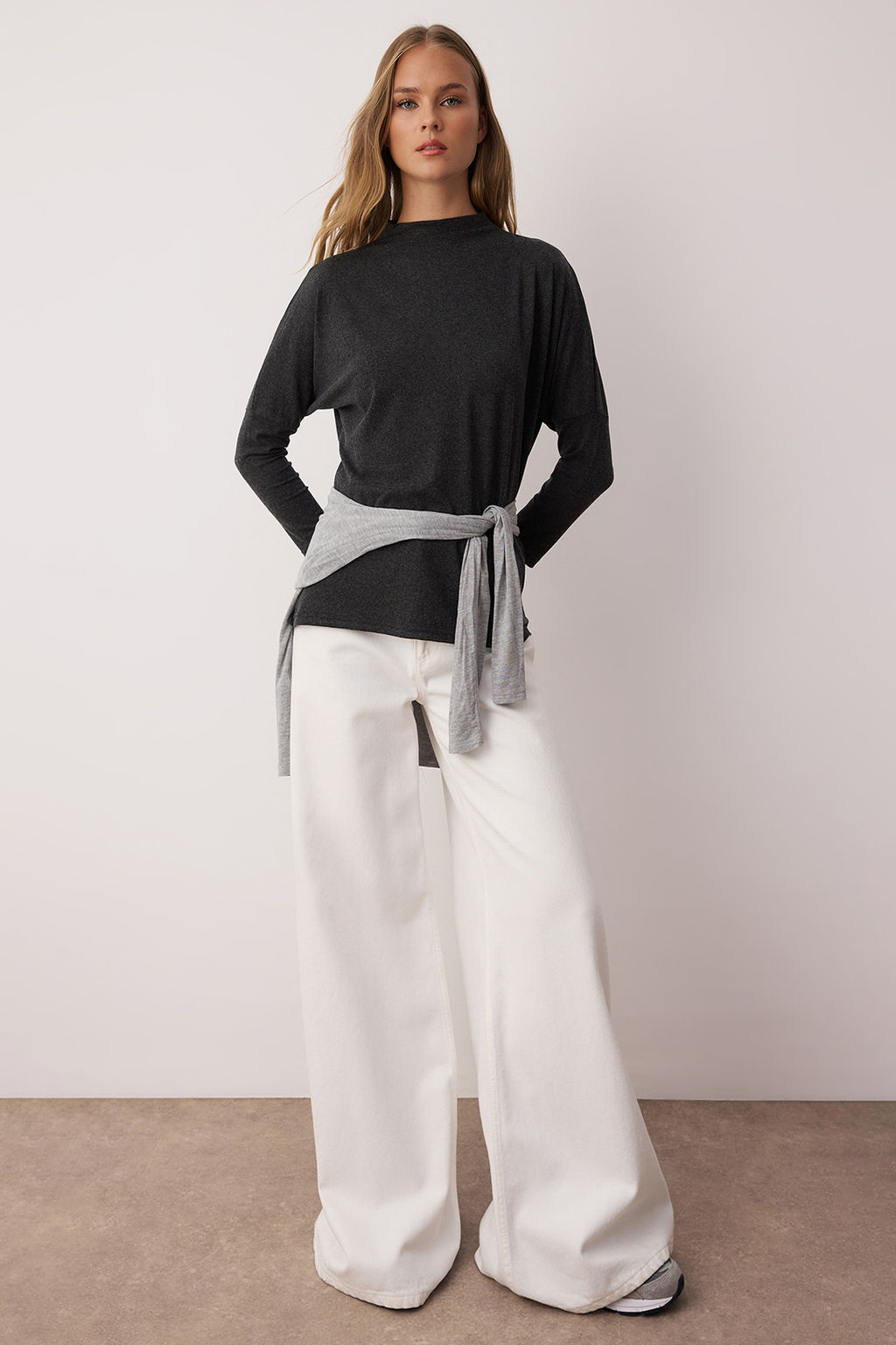 Murdum Yarasa Kol Relaxed/Rahat Kal?p Truvakar Kol Orme Bluz TWOAW26BZ00136 - Trendyolmilla фото 9