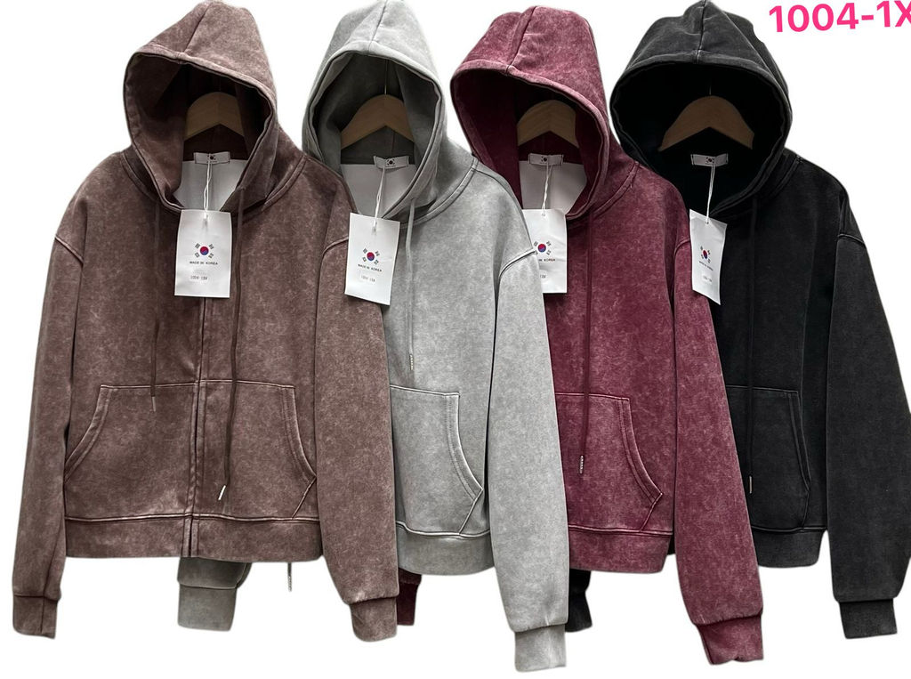 K12693 Толстовка с капюшоном на молнии OVER SIZE (плотный хлопок) СВ_СЕРЫЙ