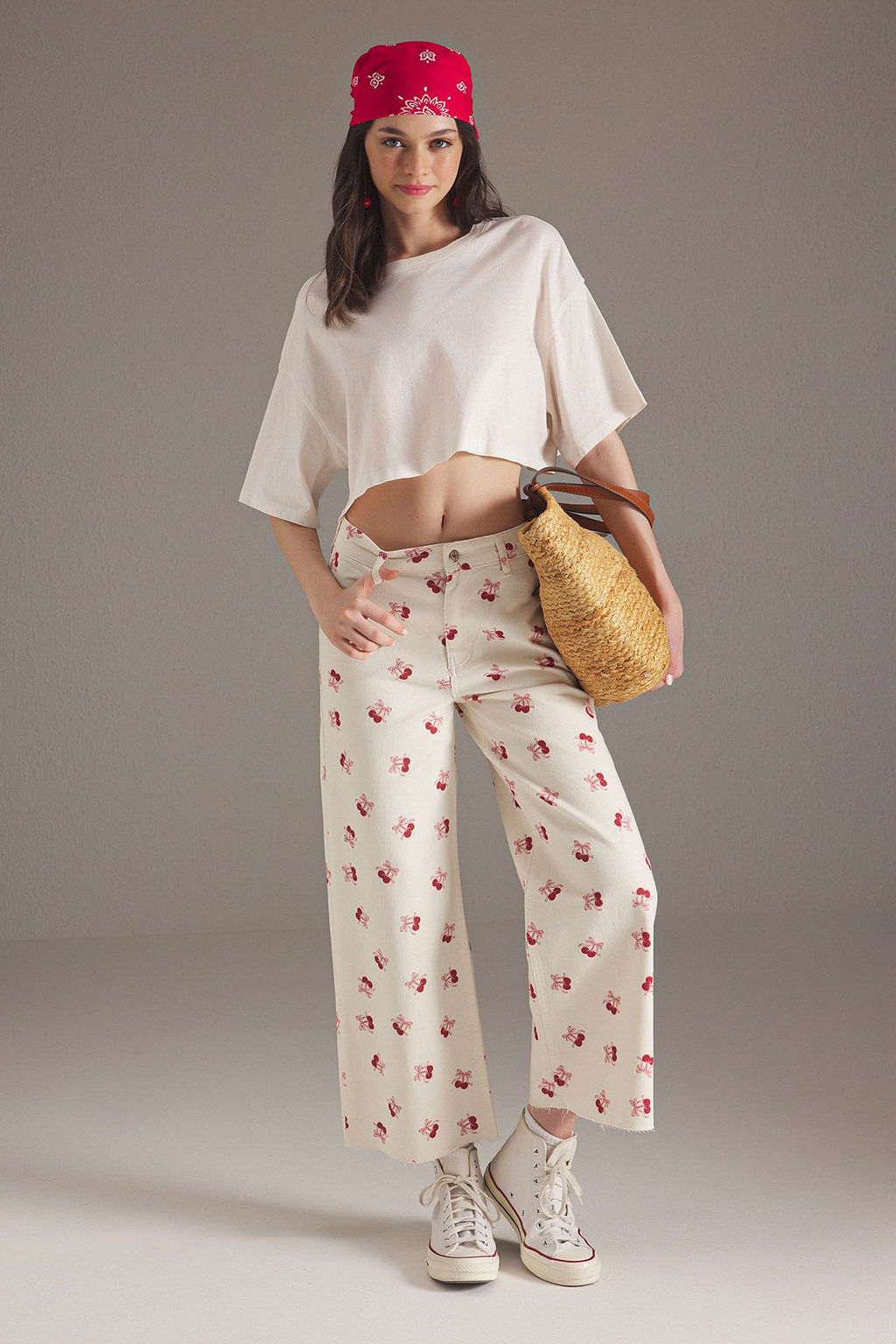 Trendyolmilla Ekru Yuksek Bel Culotte Jeans TWOSS25JE00214