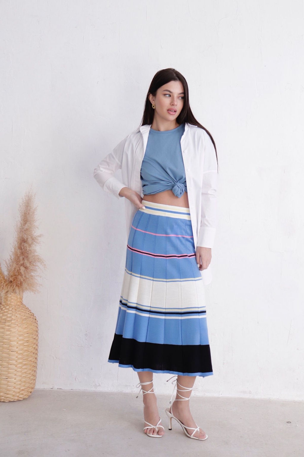 11705 Юбка вязаная голубая - Martichelli фото 2