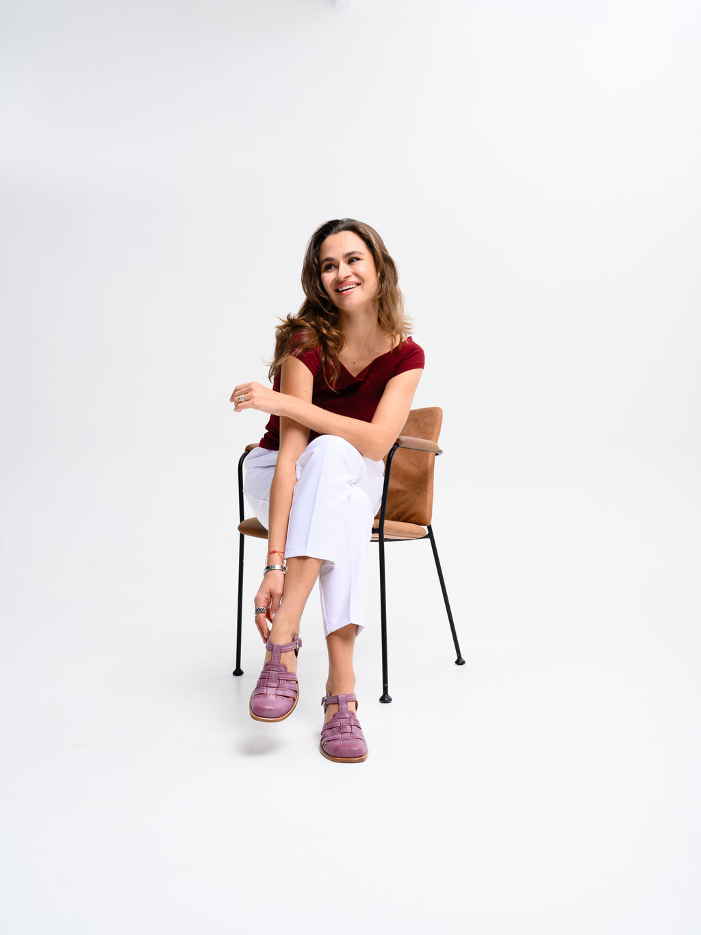 Босоножки 5035.23663bе.Вакса бордо+коричневый