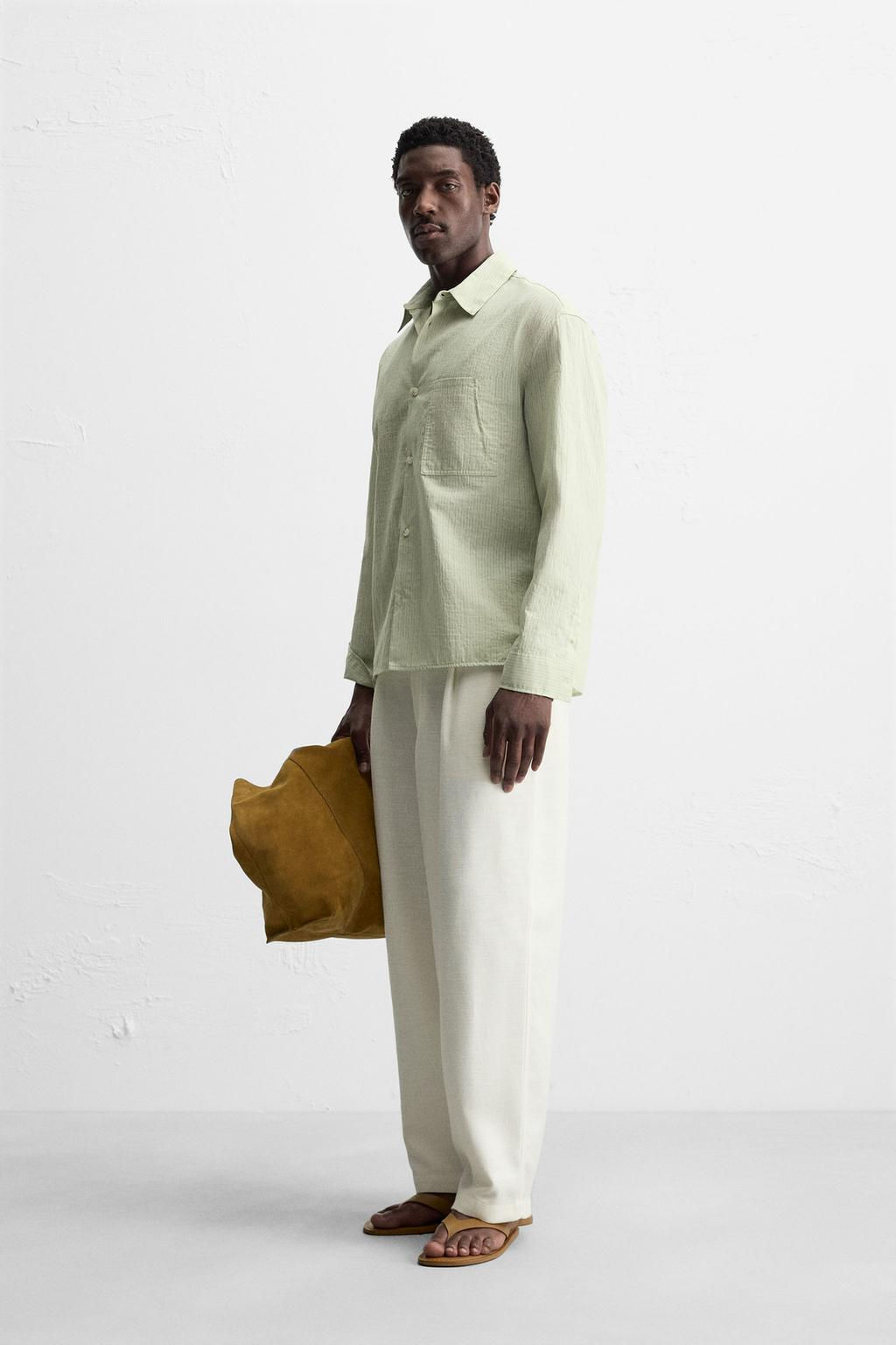 TEXTURED STRIPE SHIRT - Zara фото 4