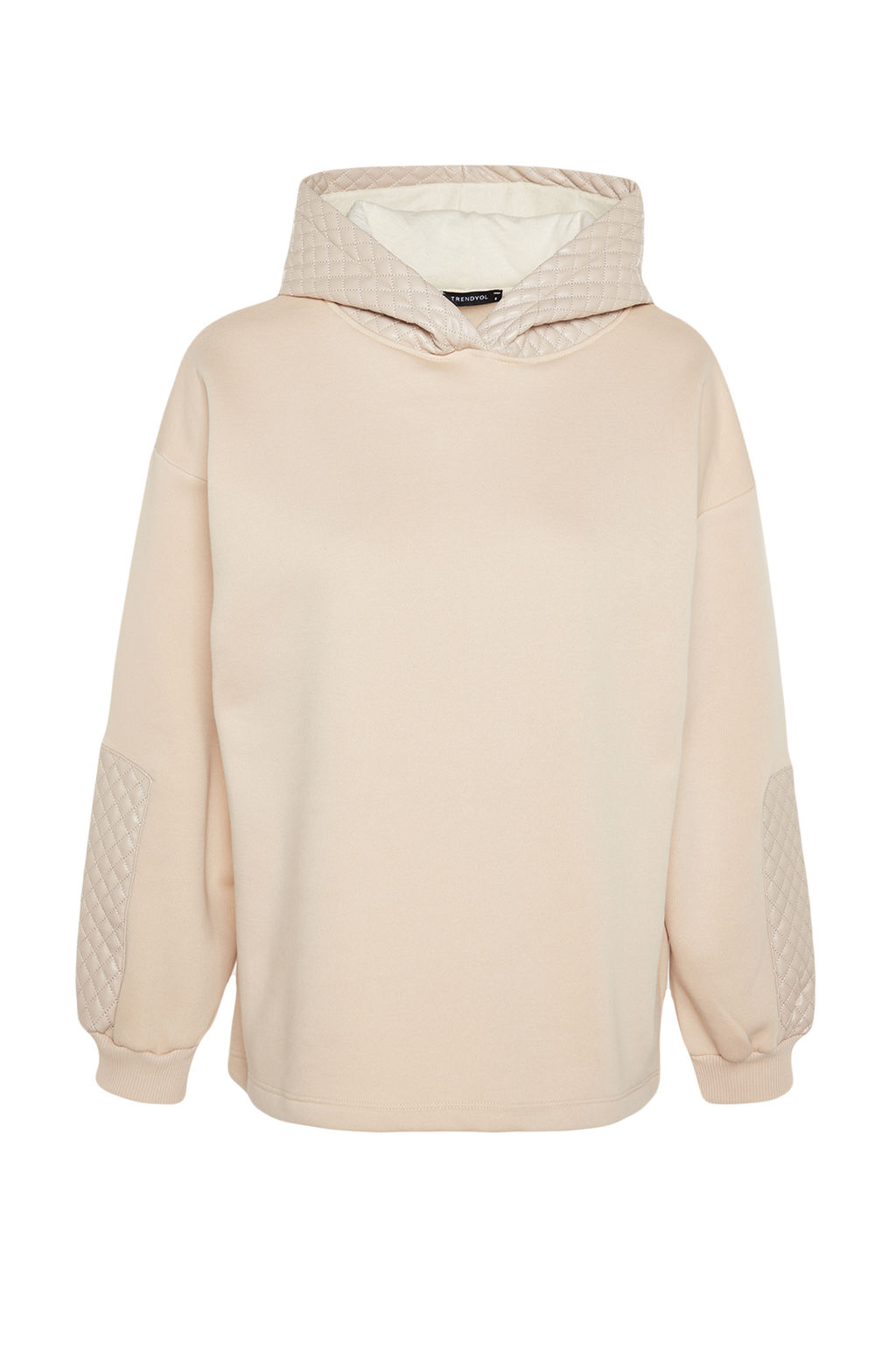 TRENDYOLMILLA Siyah Kal?n Ici Polarl? Kapitoneli Oversize/Genis Kesim Kapusonlu Orme Sweatshirt TWOAW24SW00205  фото 16