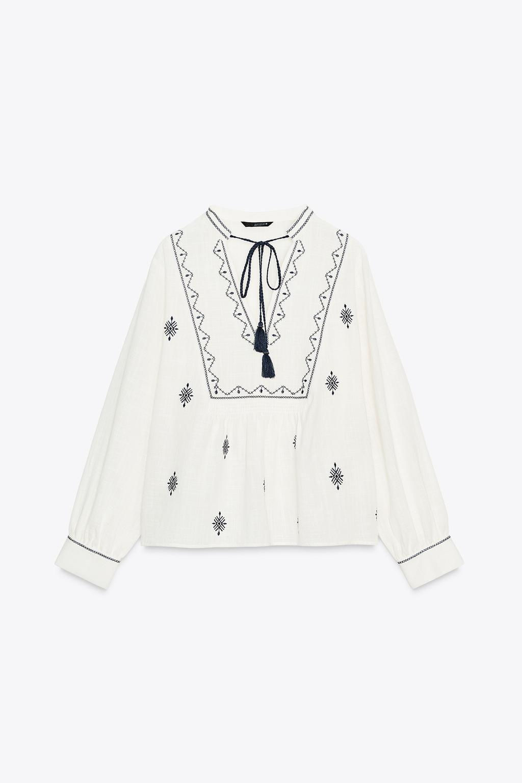 RUSTIC EMBROIDERED BLOUSE - Zara фото 7