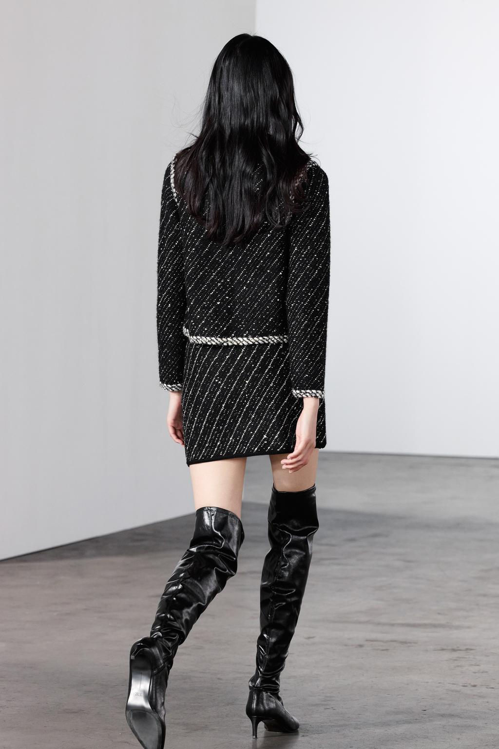 CONTRAST KNIT MINI SKIRT - Zara фото 2