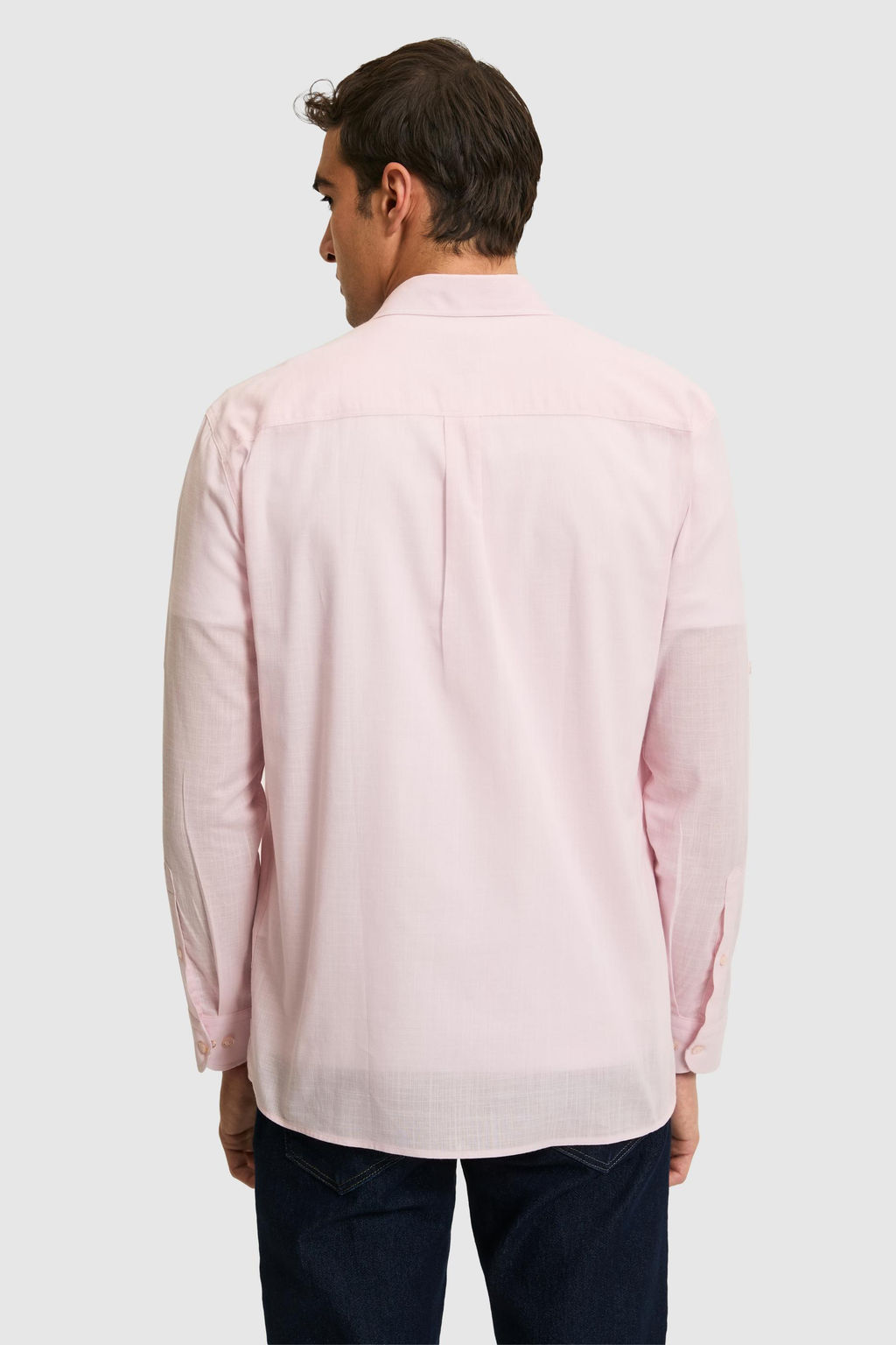 Erkek A__k Pembe Uzun Kollu Basic G_mlek