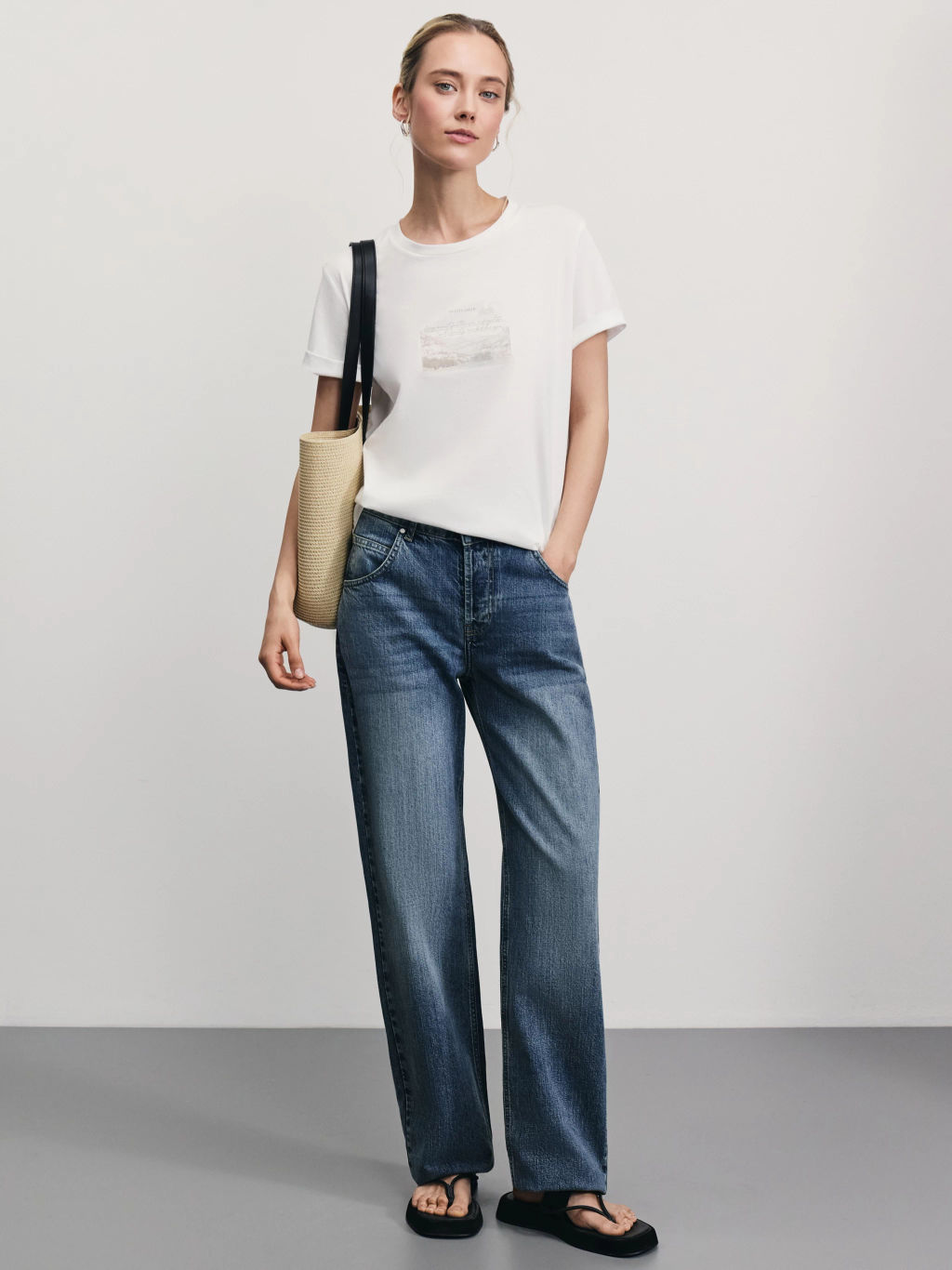 Футболка из хлопка с принтом / Zarina  фото 2