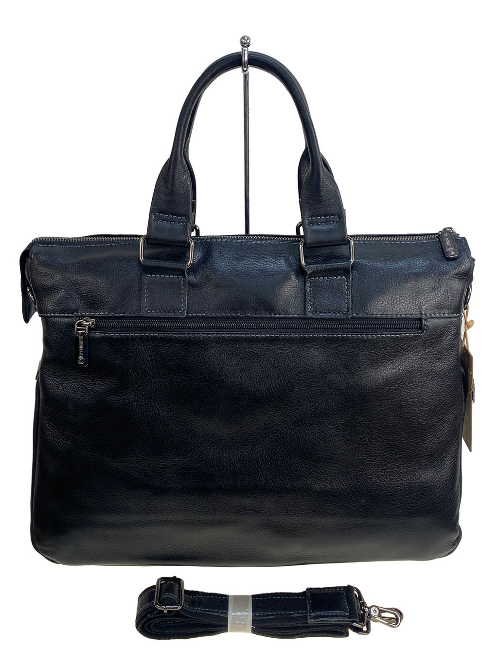 Сумка-портфель мужская из натуральной кожи, цвет чёрный - Greta фото 2