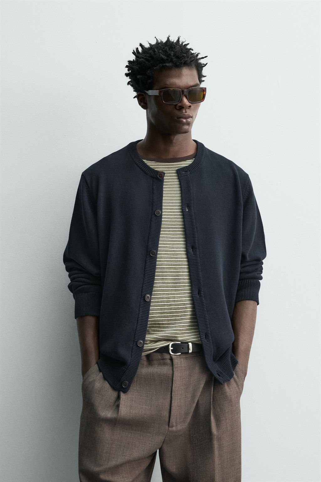 C?RDIGAN REGULAR FIT ALGOD?N / Marino oscuro - Zara фото 2