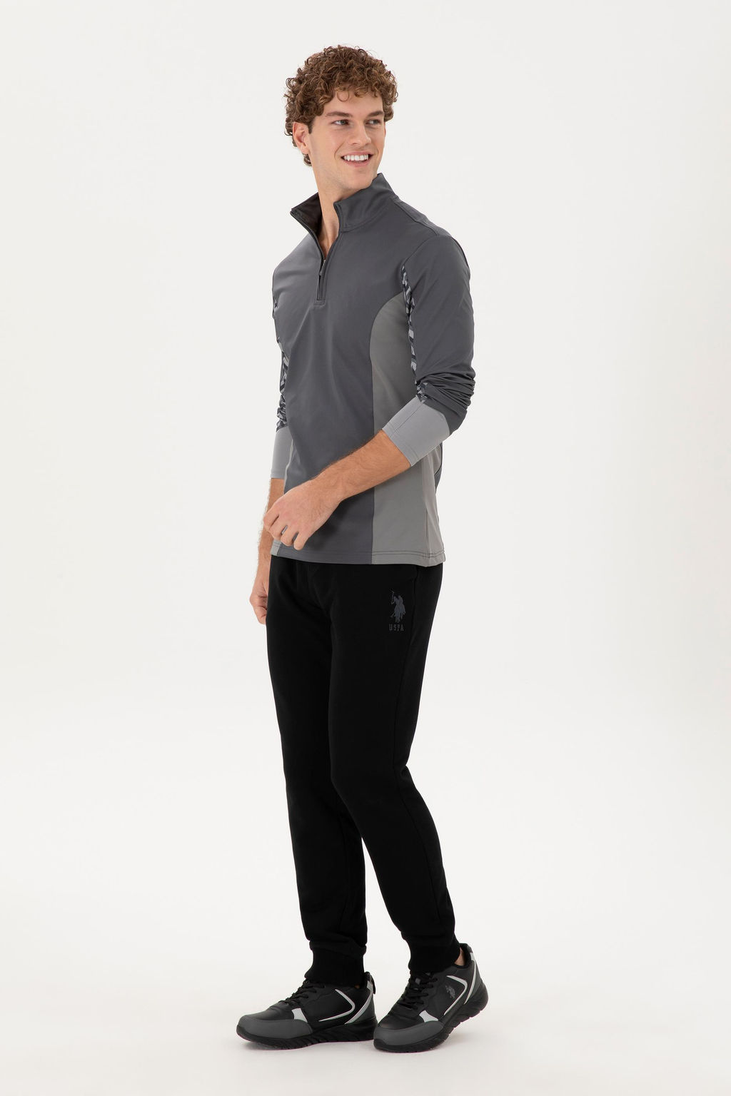 Мужской свитшот антрацитового цвета - U.s. polo assn фото 4