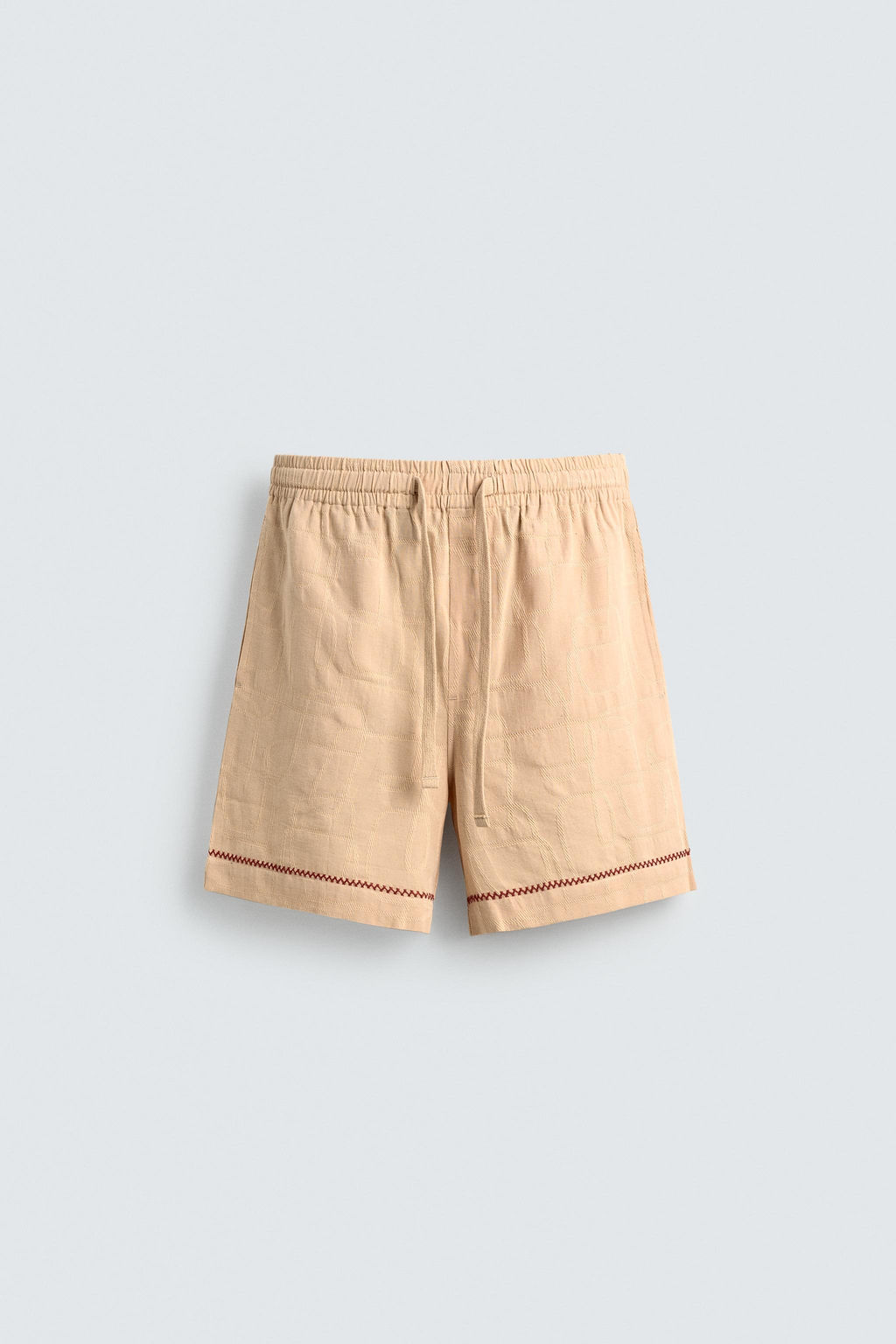 SHORTS RELAXED FIT JACQUARD BORDADOS / Arena - Zara фото 7