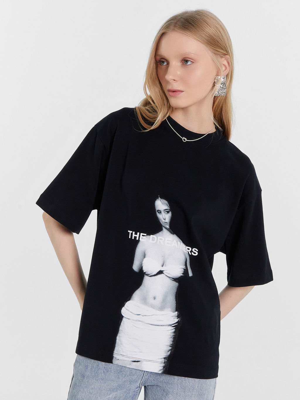 Футболка женская черная с принтом черный +печать5 112961