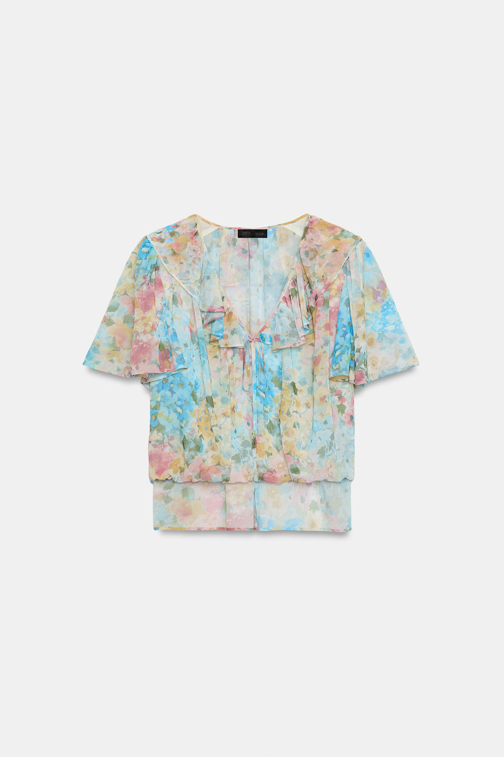 BLUSA VOLANTES ESTAMPADO FLORAL / Multicolor