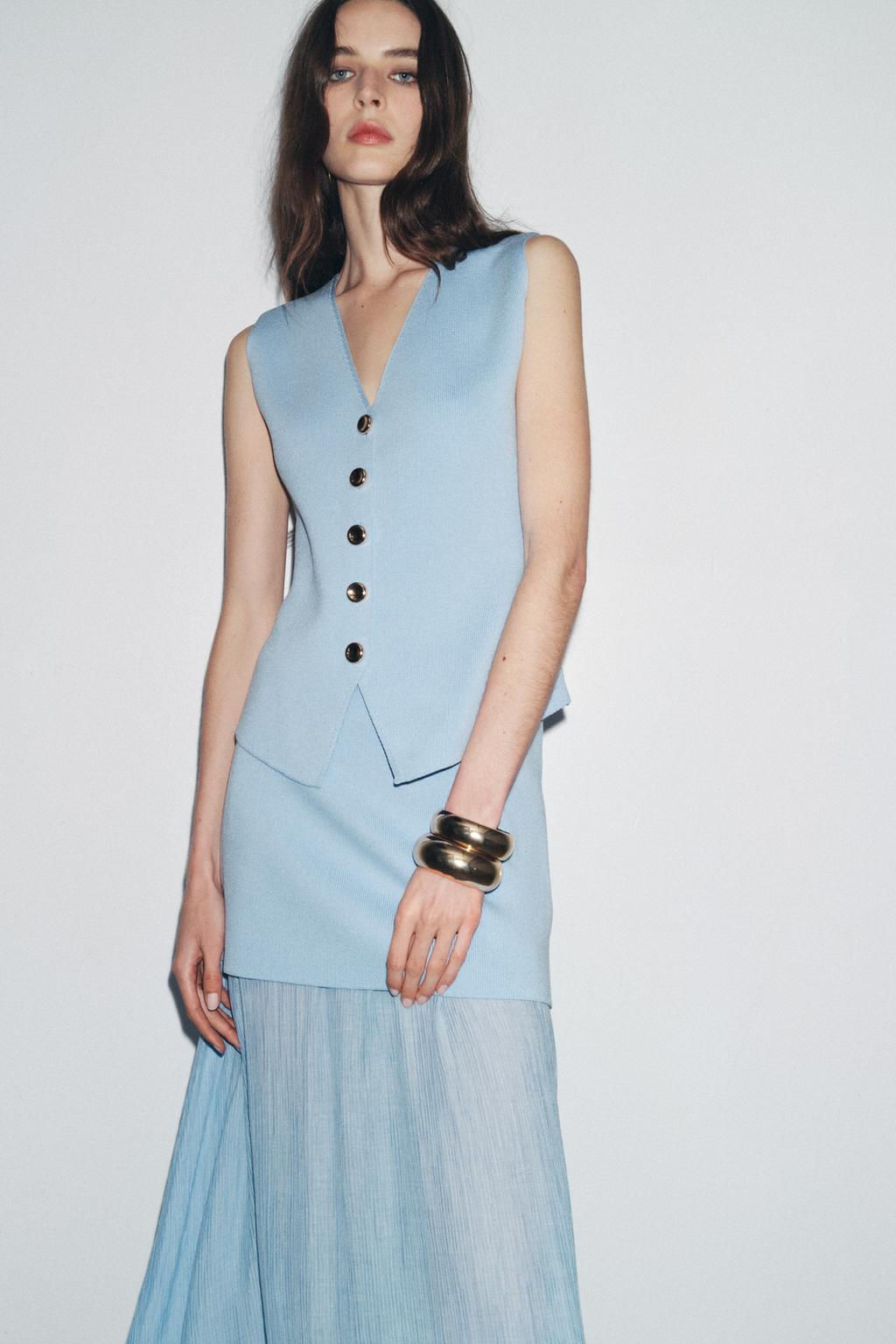 COMBINED PLEATED KNIT SKIRT - Zara фото 30