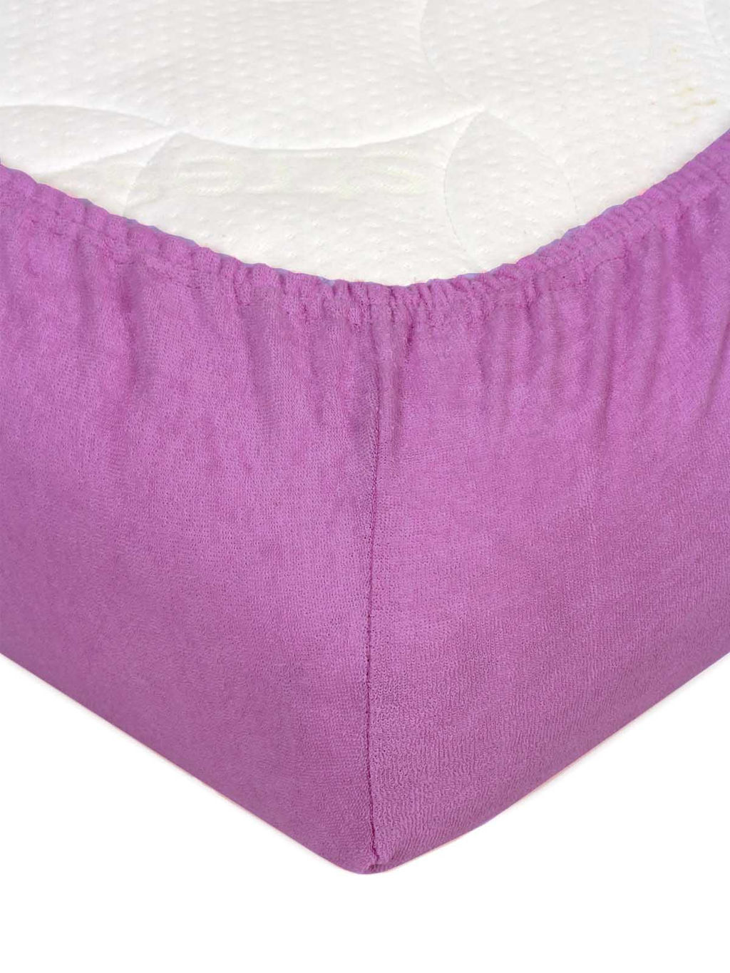 Простыня на резинке Махра - Сирень 90х200х20